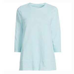LANDSEND Women’s 3/4 Sleeve Swing Tunic Top Lightweight Cooling Cotton/Tensel